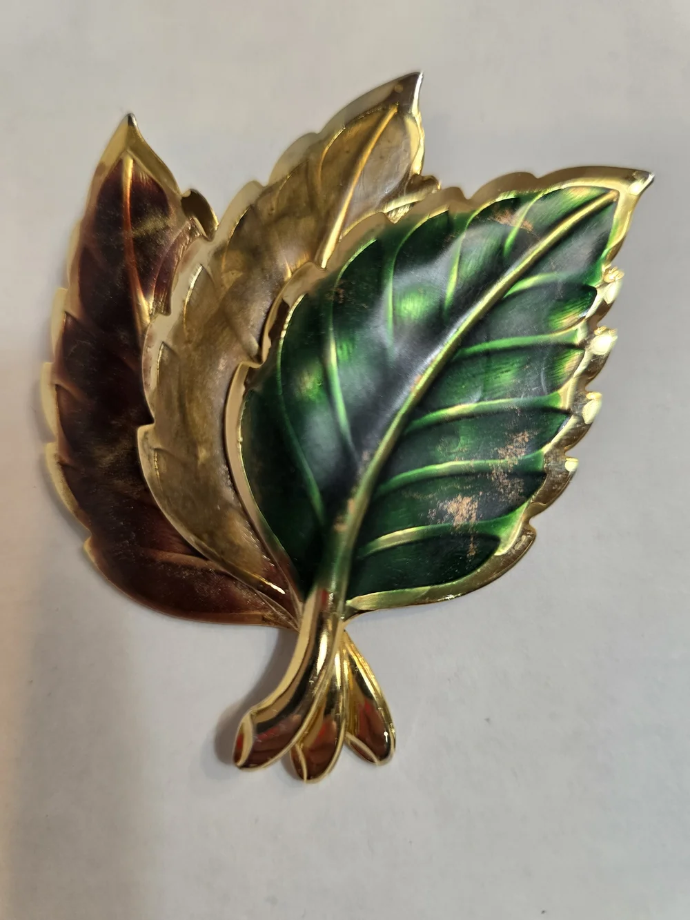 Green and Gold Leaf Brooch - Women Jewelry Brooches